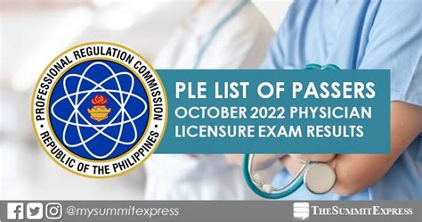 ple october 2022 results|TOP 10 PASSERS: October 2022 Physician board .